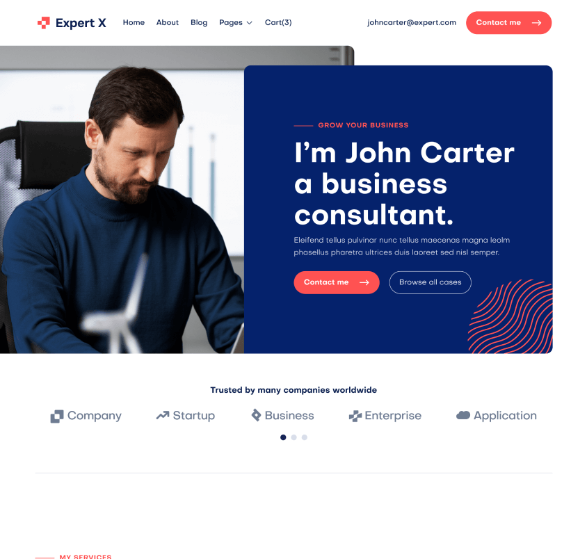 Expert X - Home V3 Top Page - Business Coach Webflow Template
