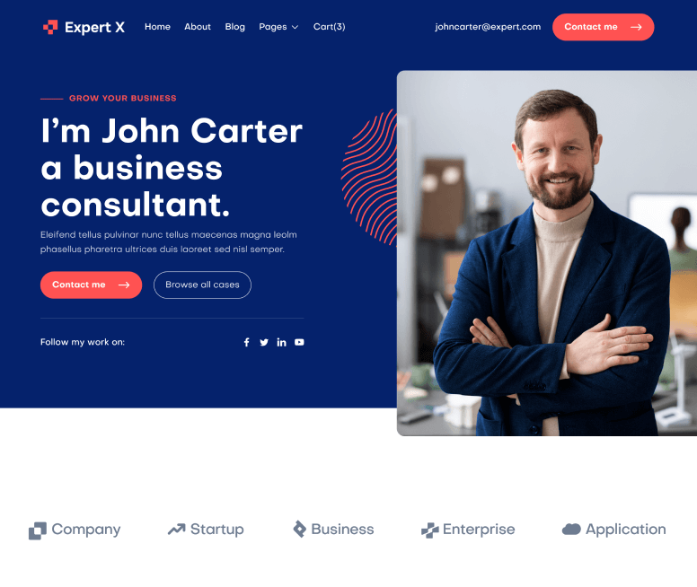 Expert X - Home V1 Page - Business Coach Webflow Template