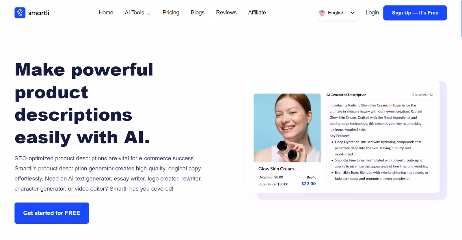 Smartli Product Description Generator