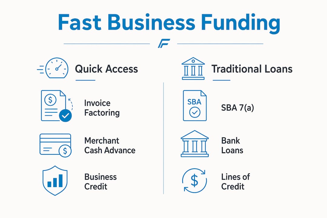 Infographic comparing fast and traditional funding options