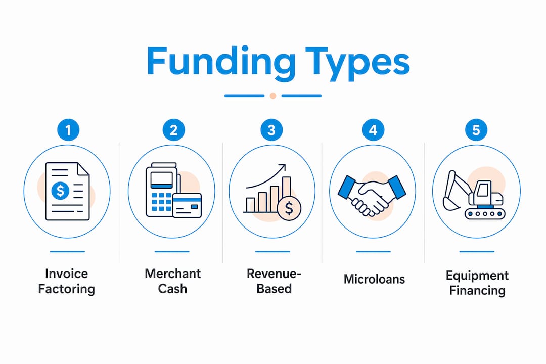 Infographic displaying main non-credit-reporting funding types