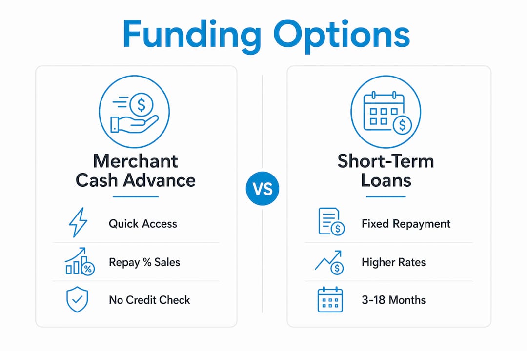 Infographic comparing alternative business funding options