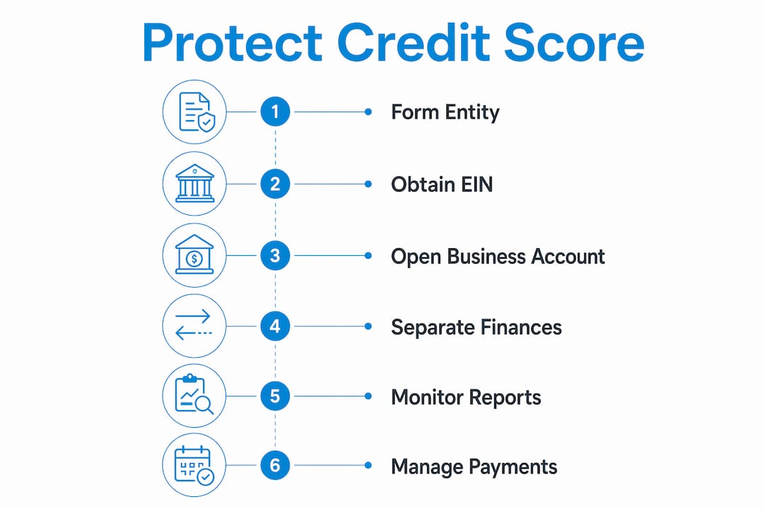 Infographic of steps to protect credit score