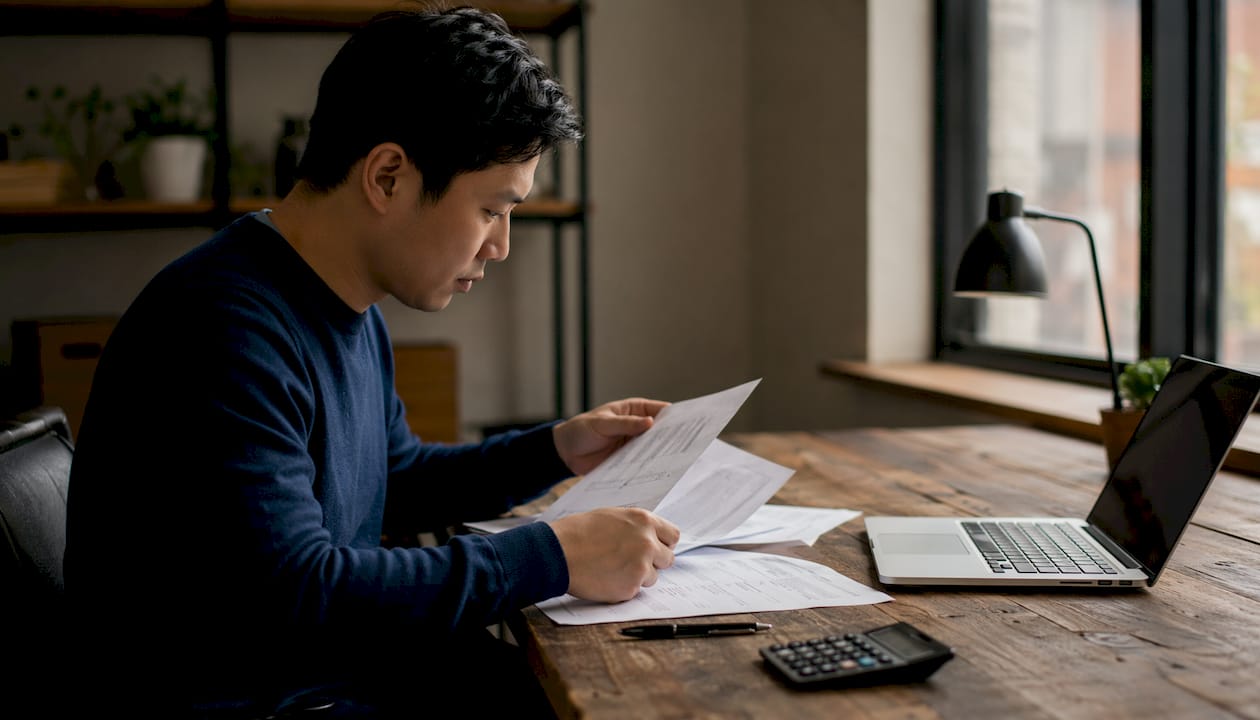 Hands holding vendor credit reference letters
