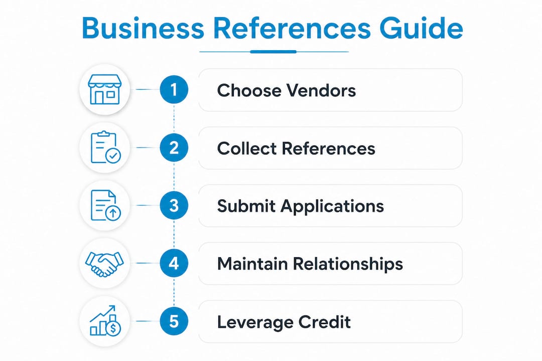 Infographic showing steps to use business references