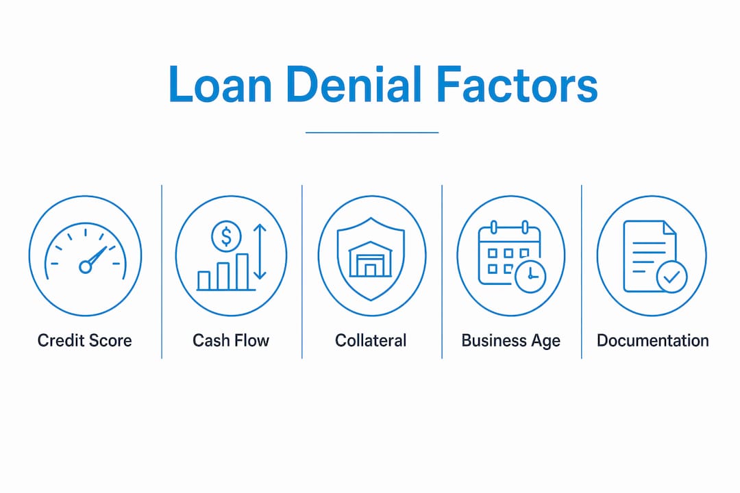 Infographic showing ranked loan denial factors