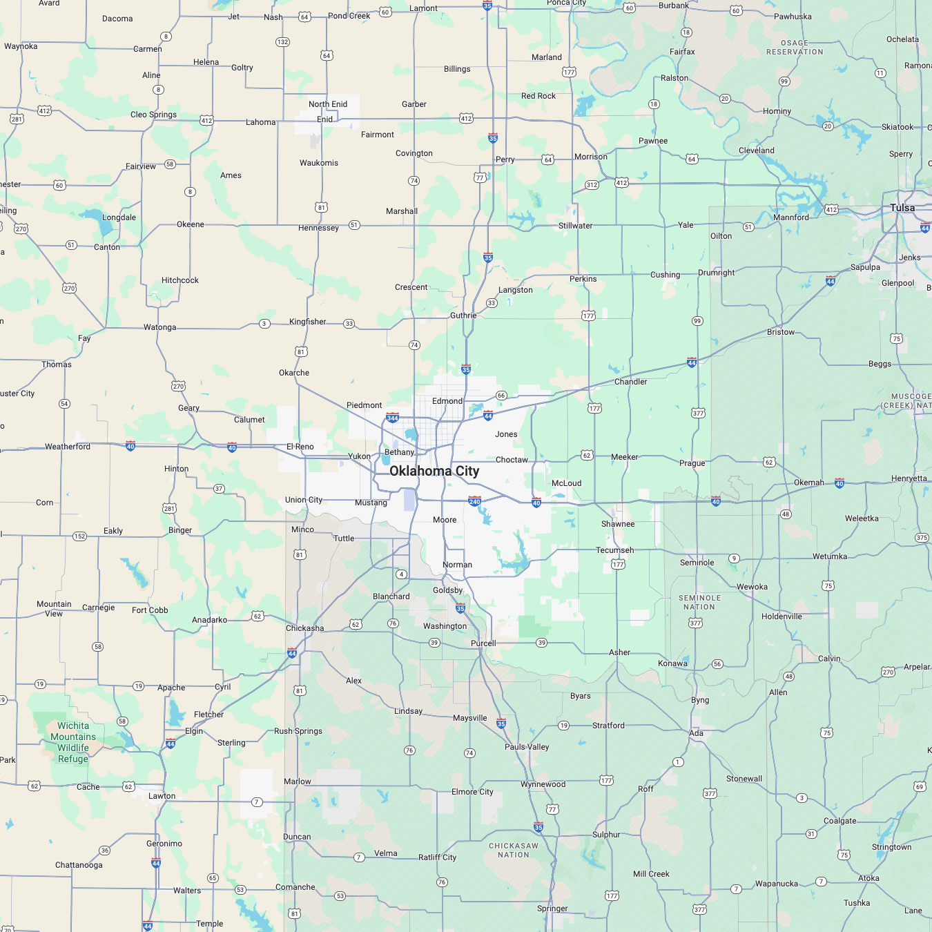 Map of Oklahoma City