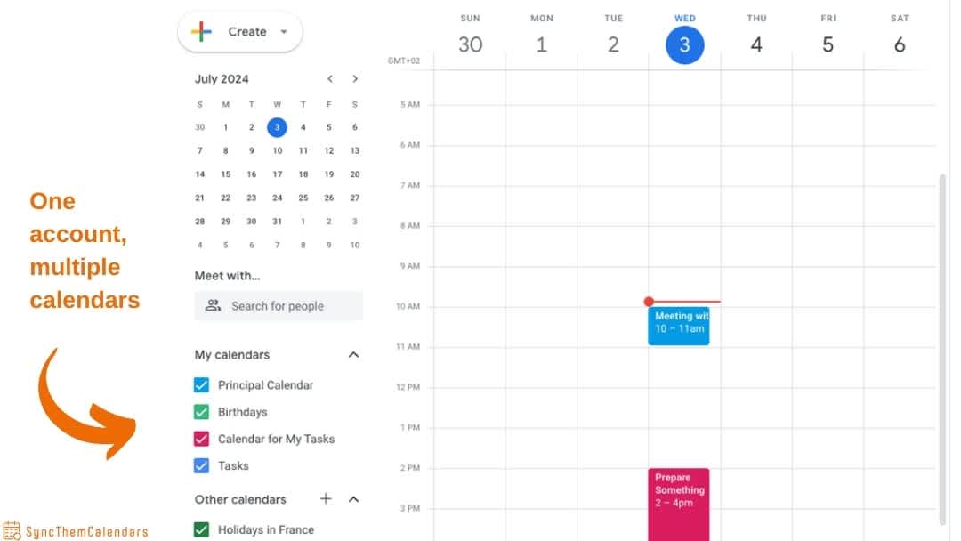 One Account and multiple calendars