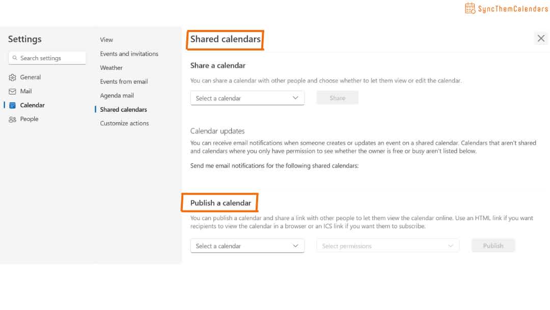 Shared Outlook Calendar
