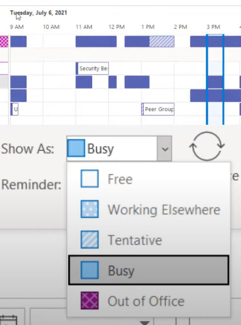 Color-coding availabilities with Outlook-s Scheduling Assistant