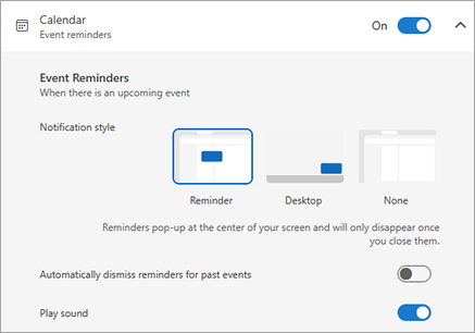 outlook calendar event reminder