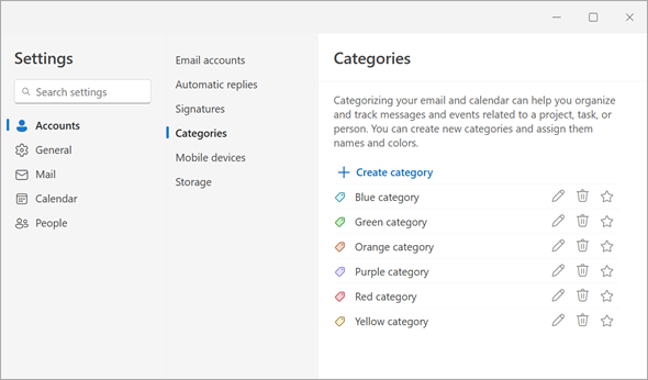 add new category with outlook calendar