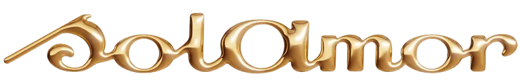 Logo Solamor - Lunettes de Paris. Le logo est de couleur gold avec un effet de relief pour imiter la vraie matière or. 