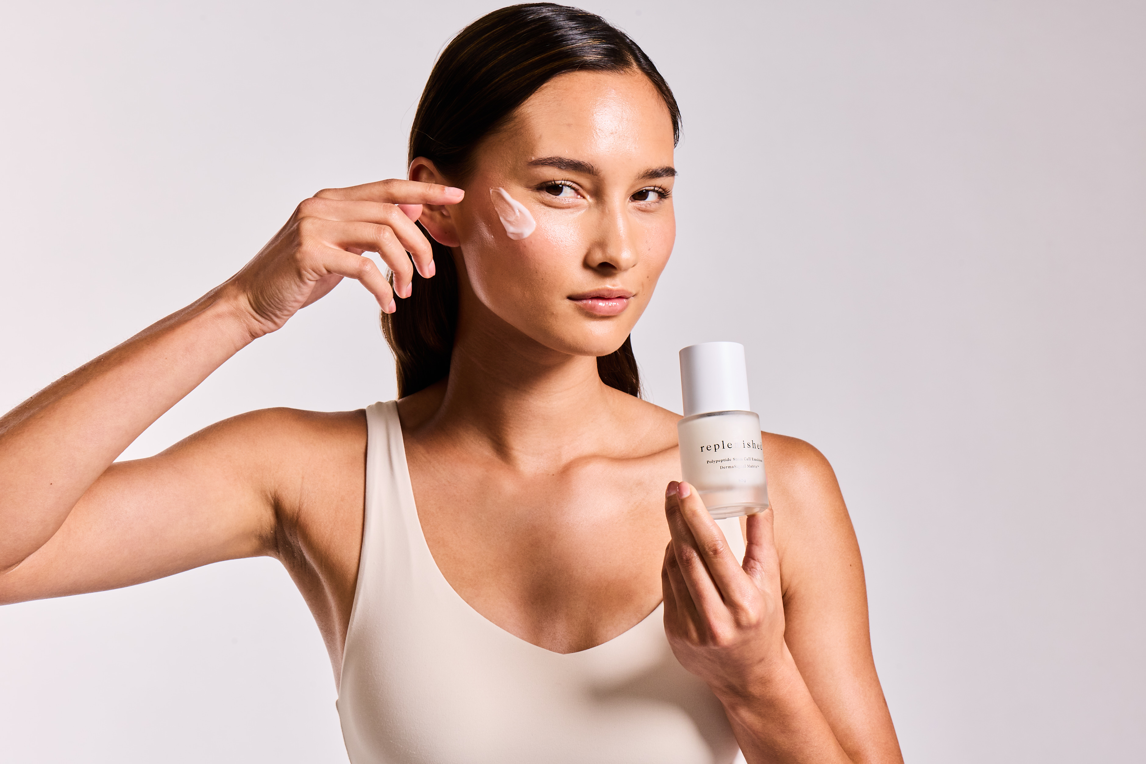 Woman showing skin renewal results
