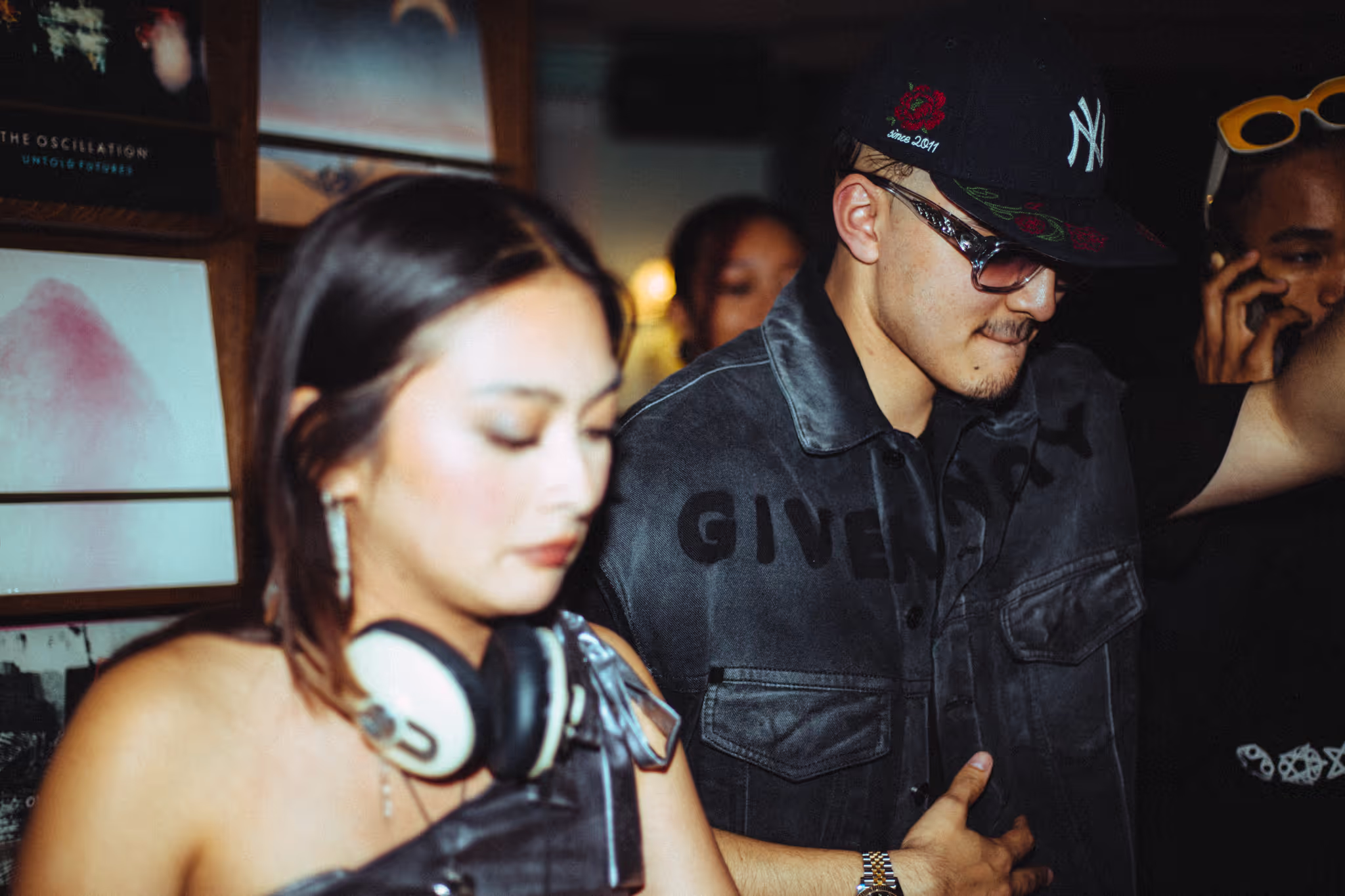 Two DJs performing at Soirée's collaboration party with Brighton Beach House in Brighton, UK