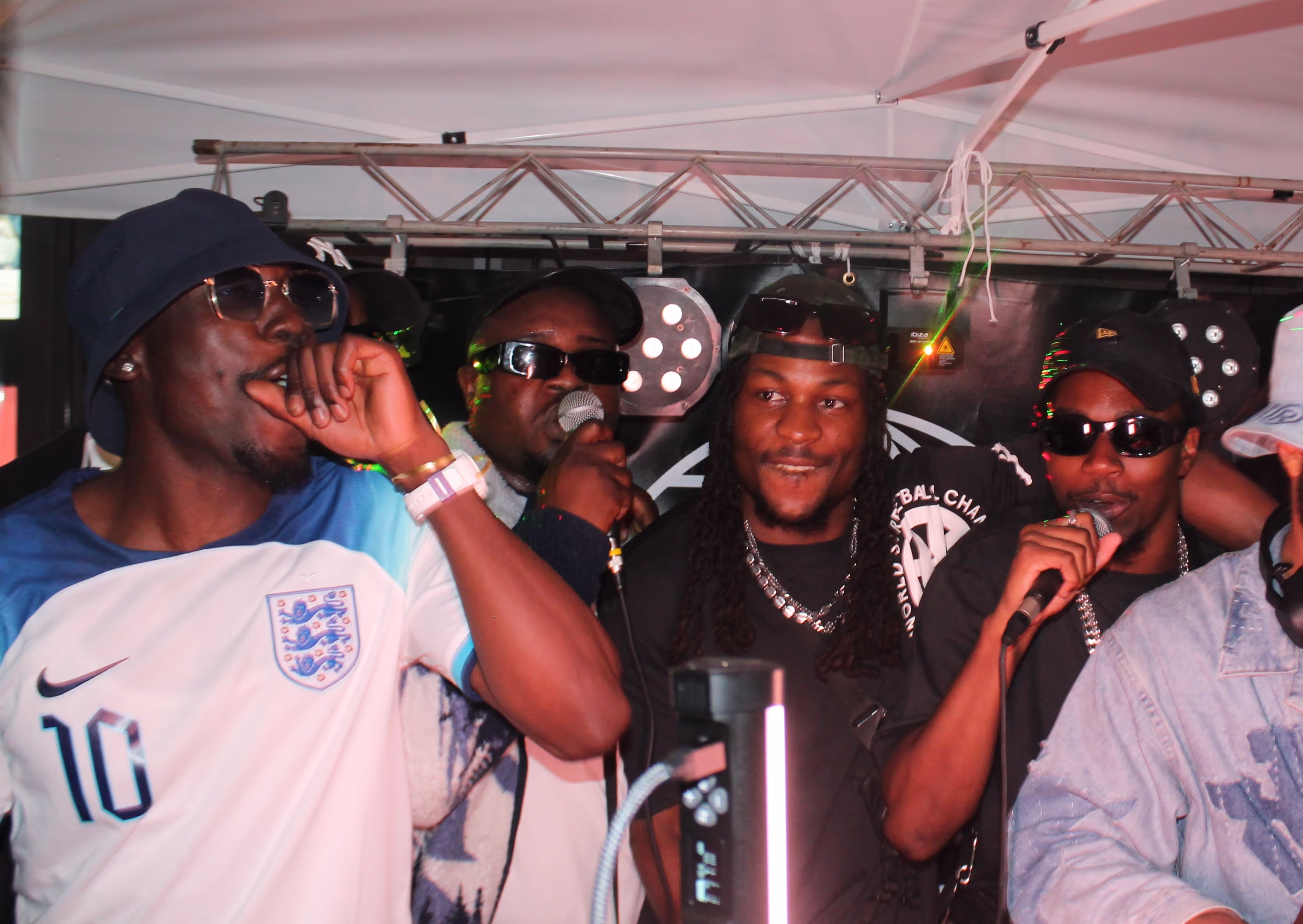 A rap man group performing at a Soirée's party at Paris Fashion Week 2024