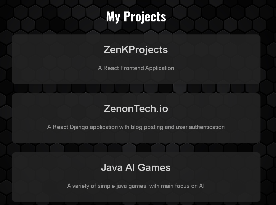 project list page