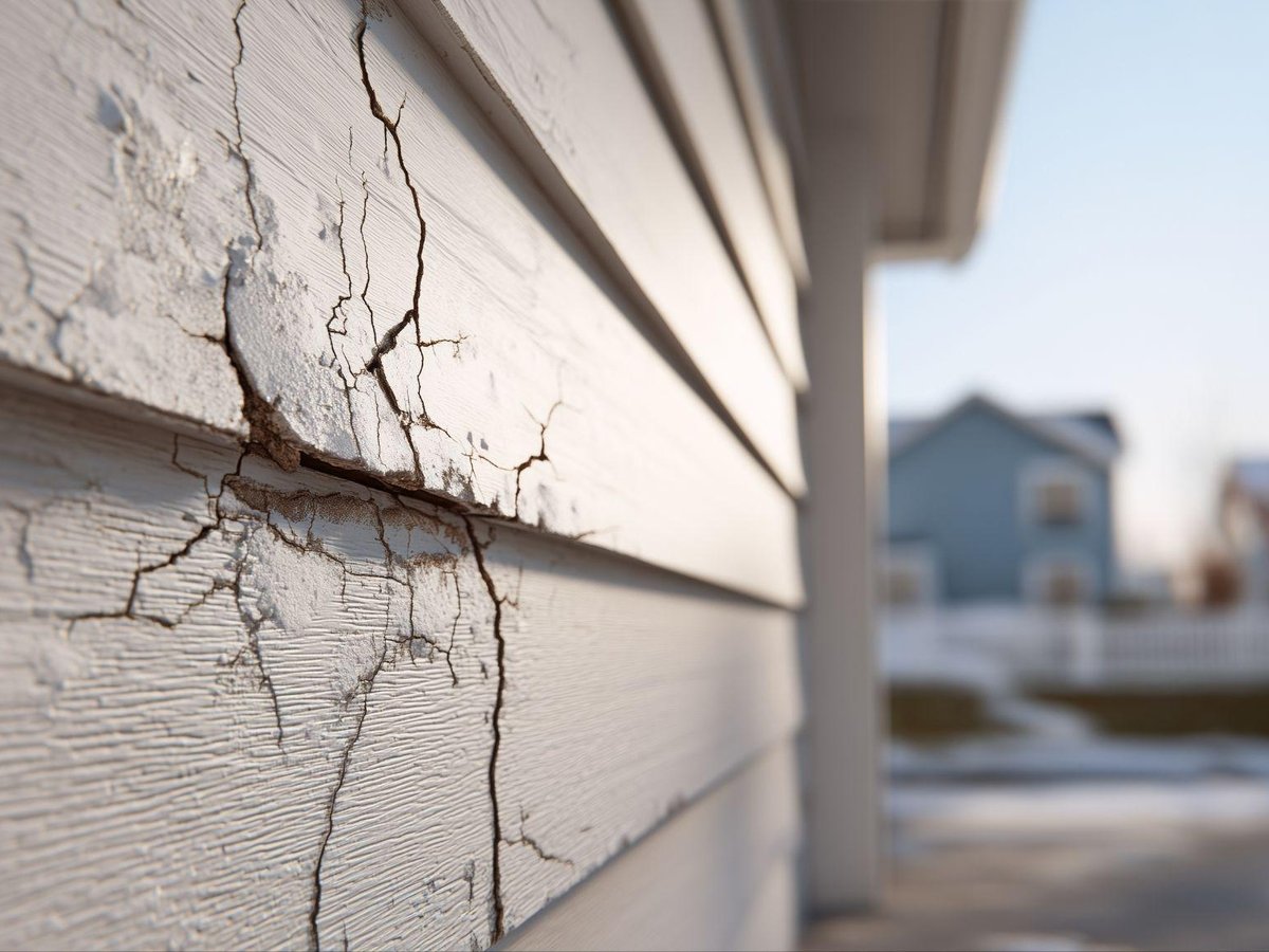cracked siding panel needing repair