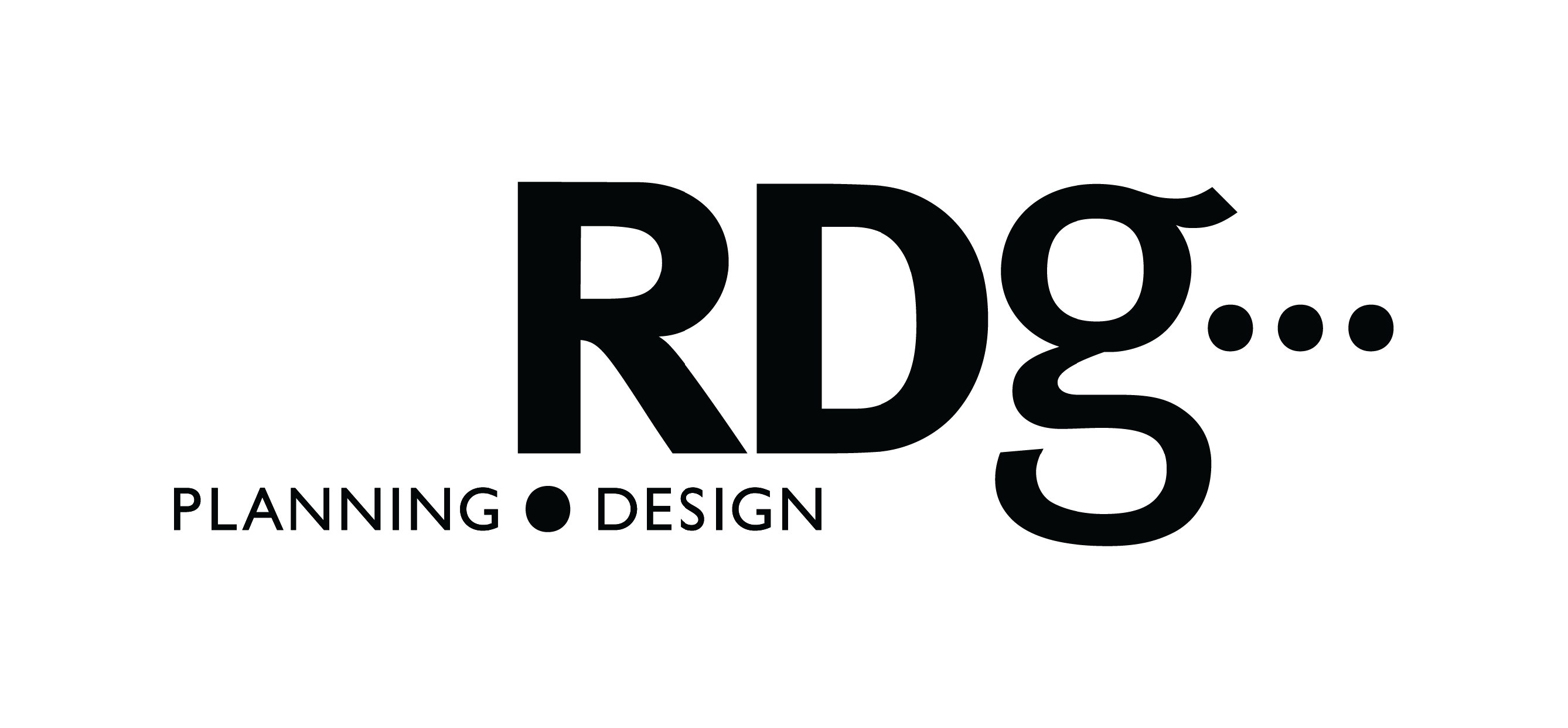 RDG Planning & Design logo with large black letters RDg followed by three dots and smaller text below reading Planning • Design.