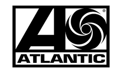 Atlantic Records iconic black and white logo with stylized letters and spiral design