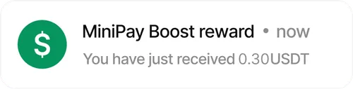 MiniPay Boost Reward