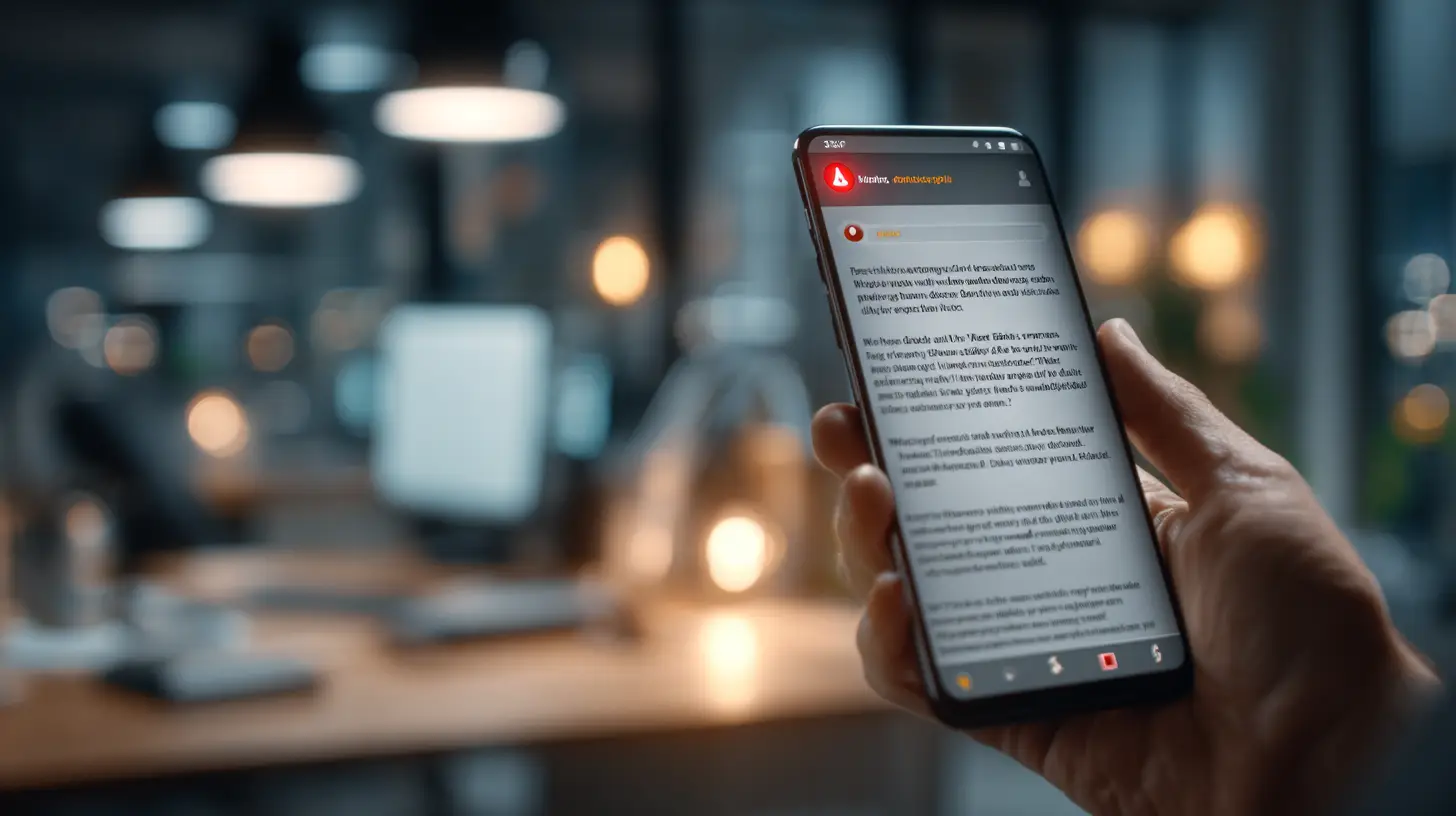 Phone screen showing scam warning alert