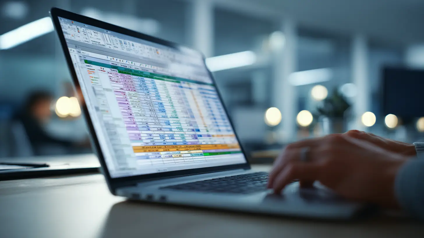 Analyst reviewing claim data in a spreadsheet to identify patterns of potential insurance fraud