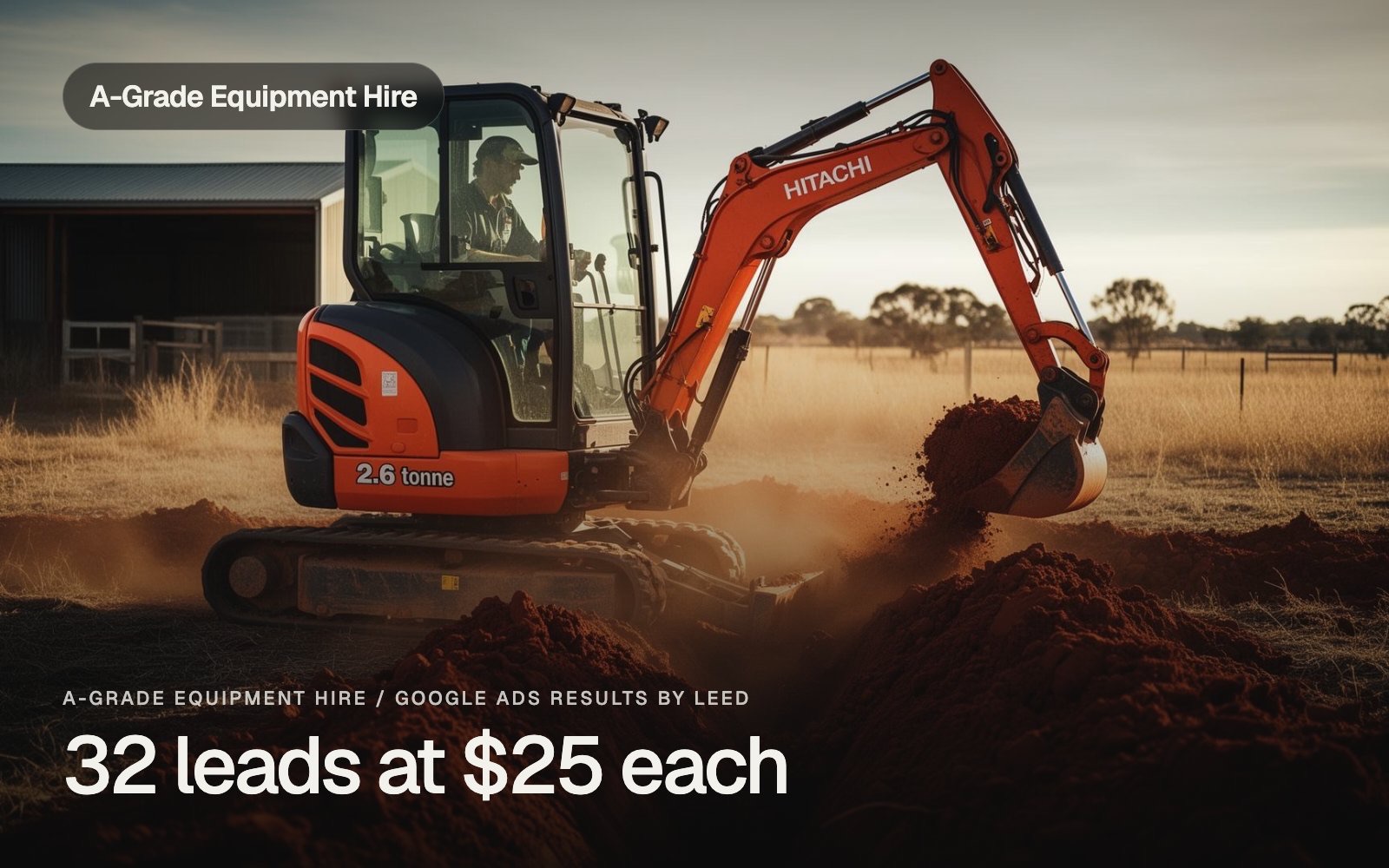 A-Grade Equipment Hire Google Ads results by Leed Agency