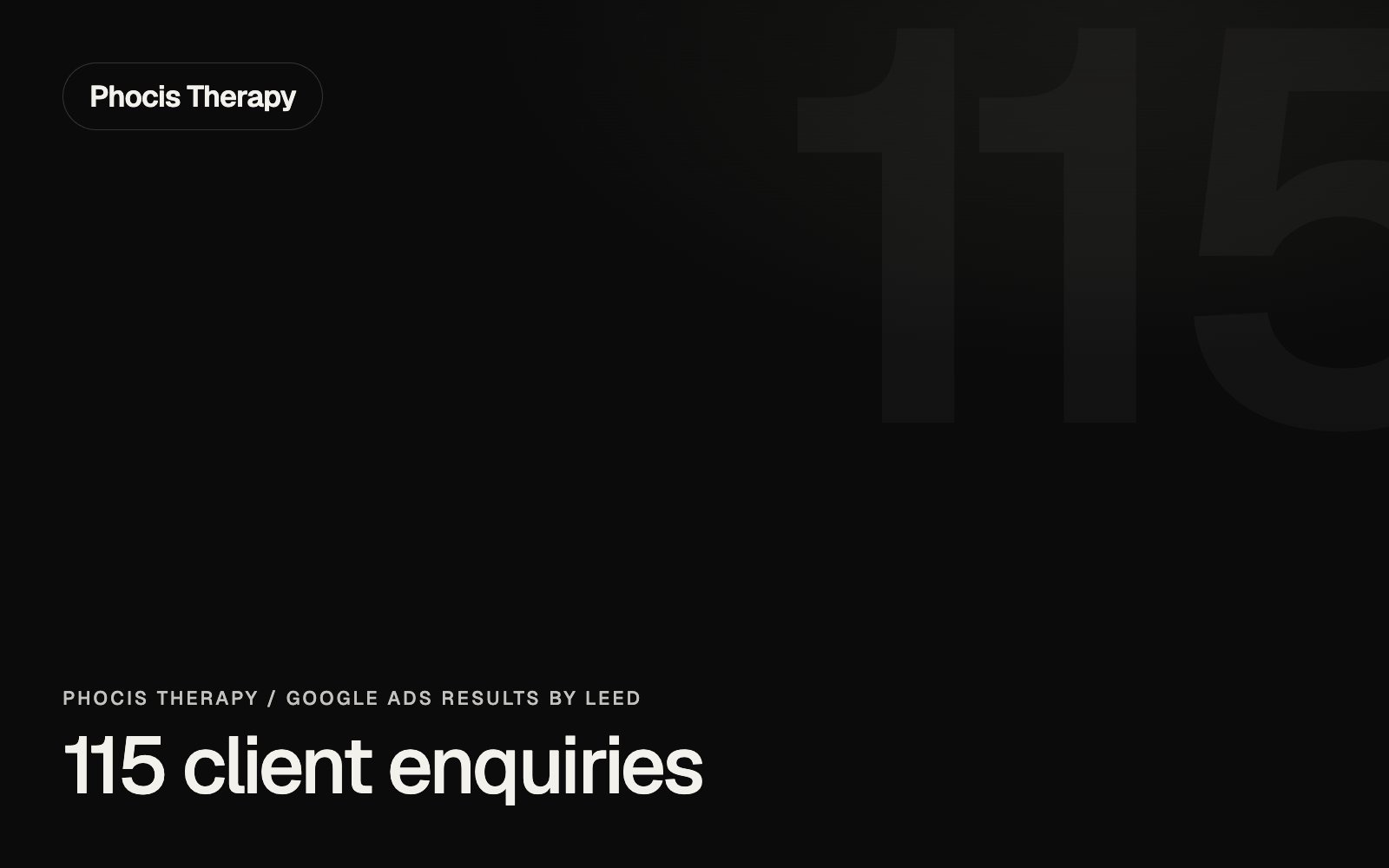 Phocis Therapy Google Ads results by Leed Agency