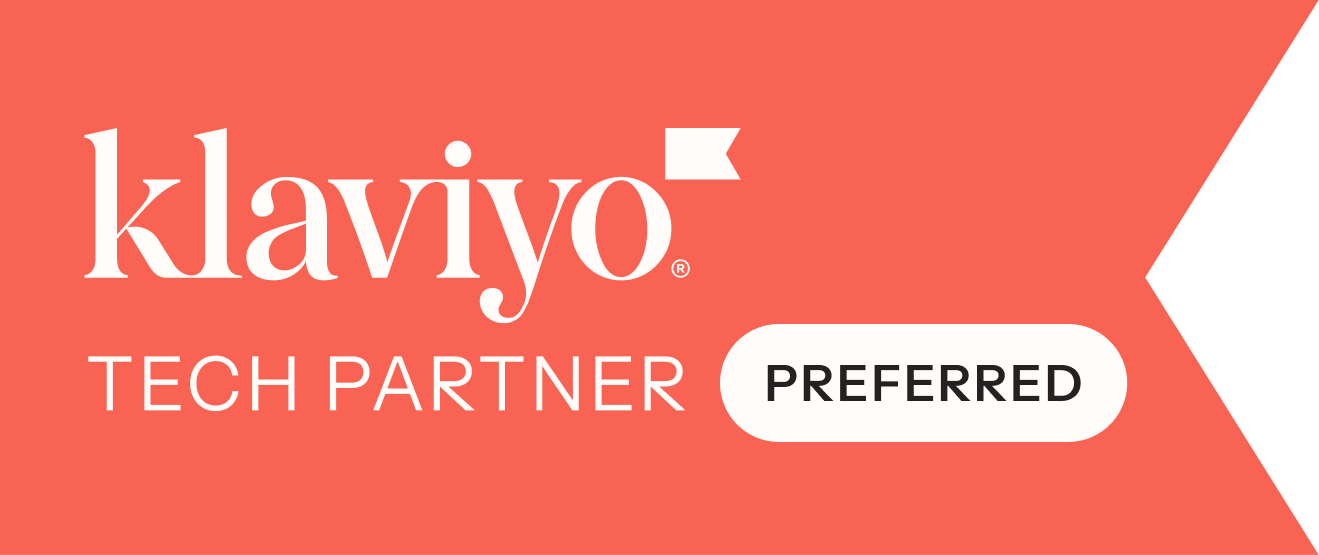Klaviyo Tech Partner badge with Preferred designation on a red banner.