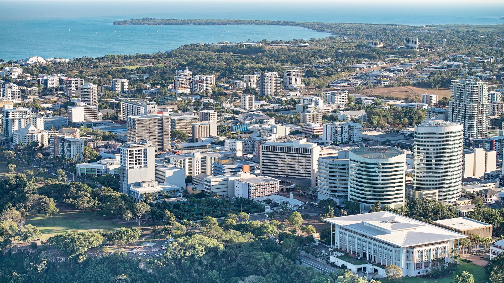 Darwin city centre from the air