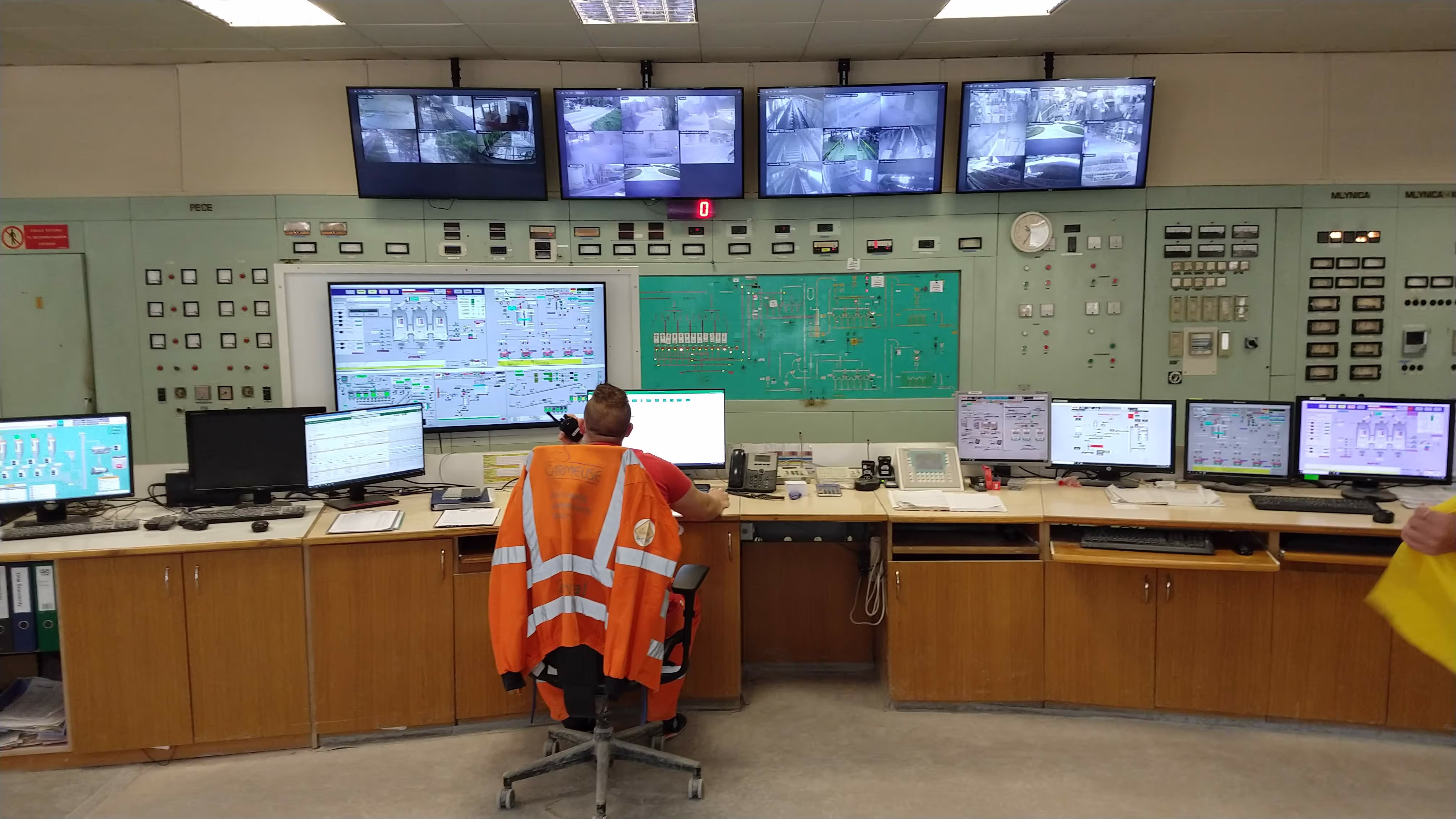 Photograph of a control room taken during field studies