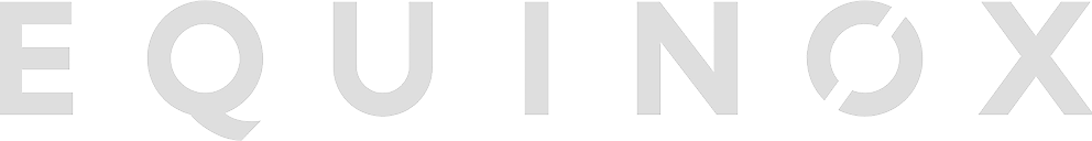 White stylized text spelling the word 'EQUINOX' in uppercase letters on a transparent background.