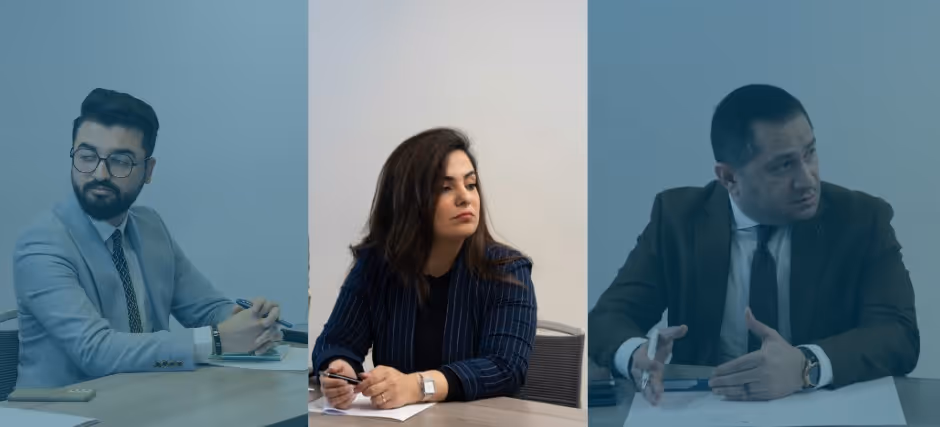 Three HR participants in a business discussion