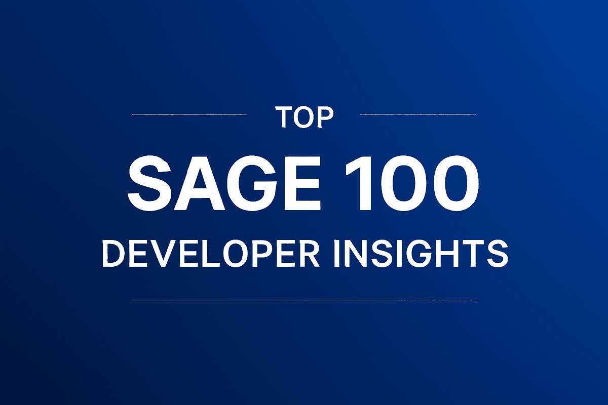 Top Sage 100 Developer Insights