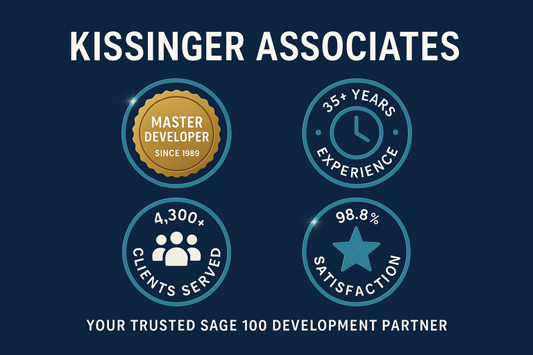 Kissinger Associates Your Trusted Sage 100 Development Partner