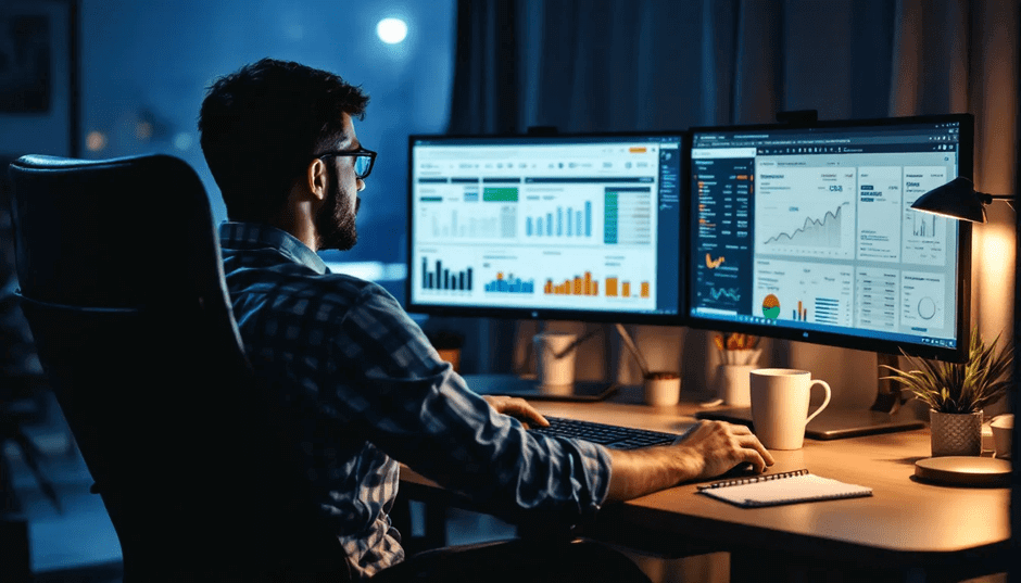 Business owner reviewing Amazon settlement reports and Sage 100 data