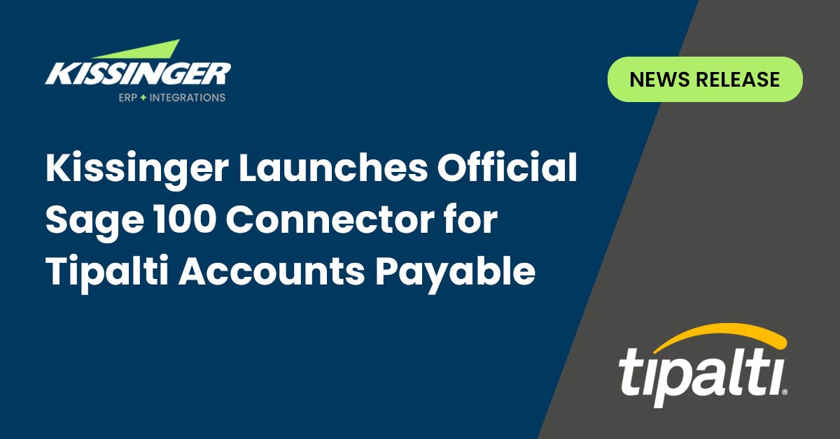 New Connector Brings Tipalti Accounts Payable to Sage 100 Users