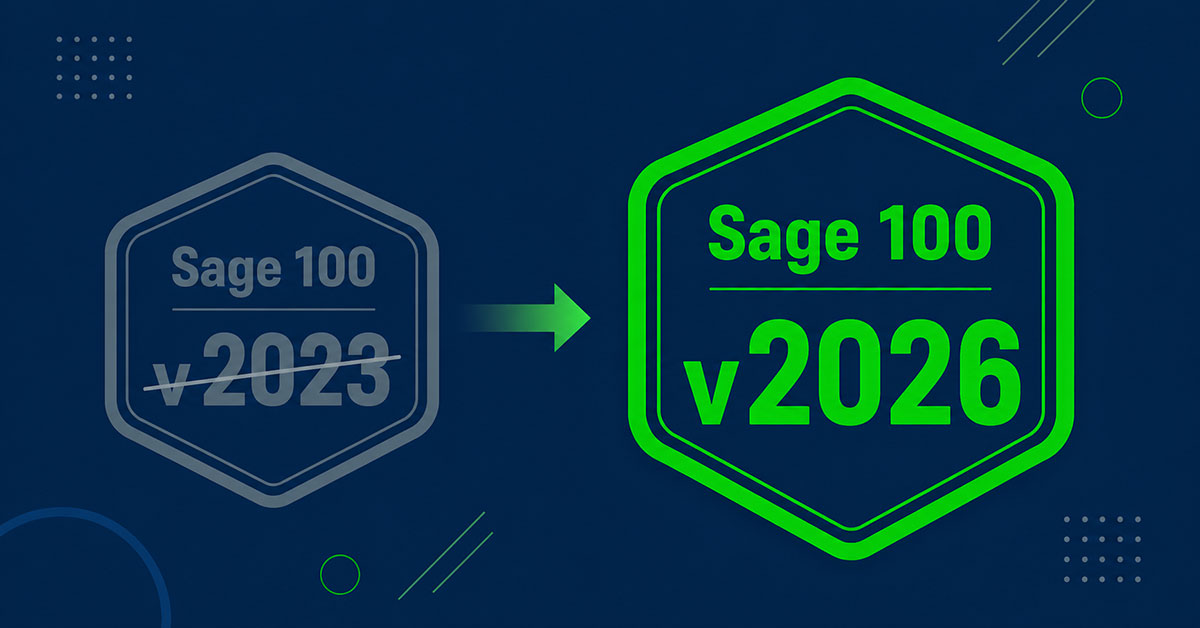 Sage 100 version 2023 end of support notice — upgrade required
