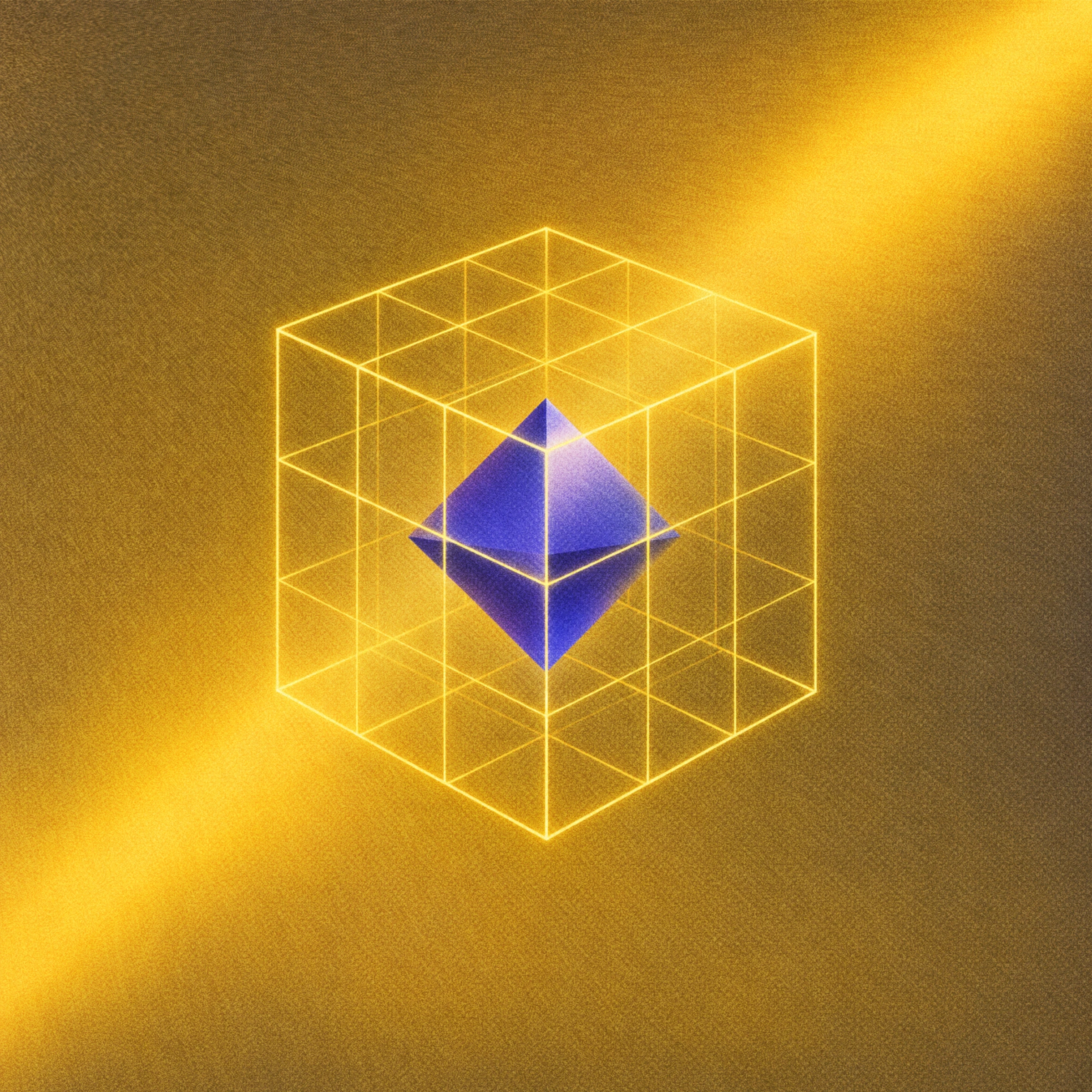 Abstract yellow diamond grid illustration