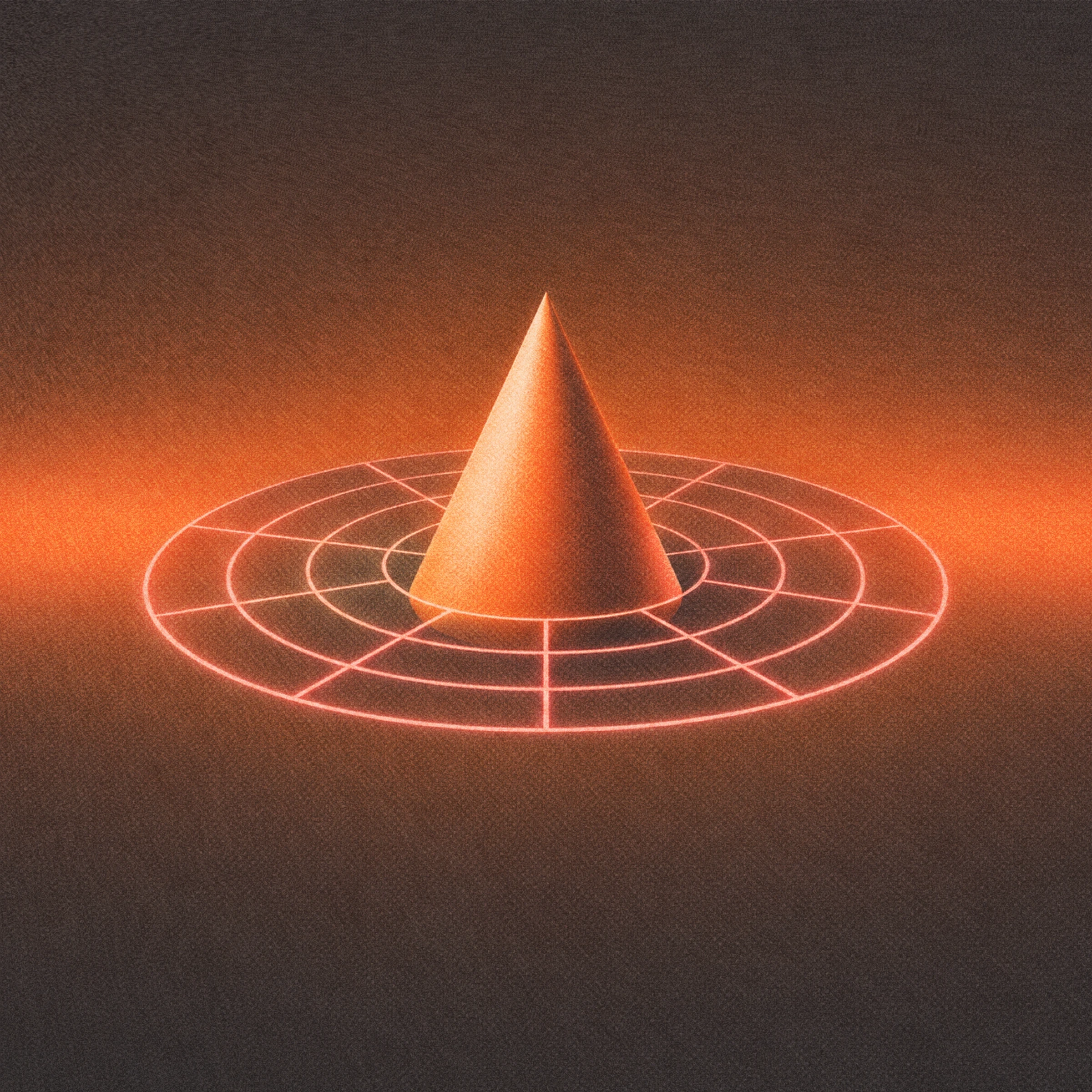 Abstract orange cone illustration