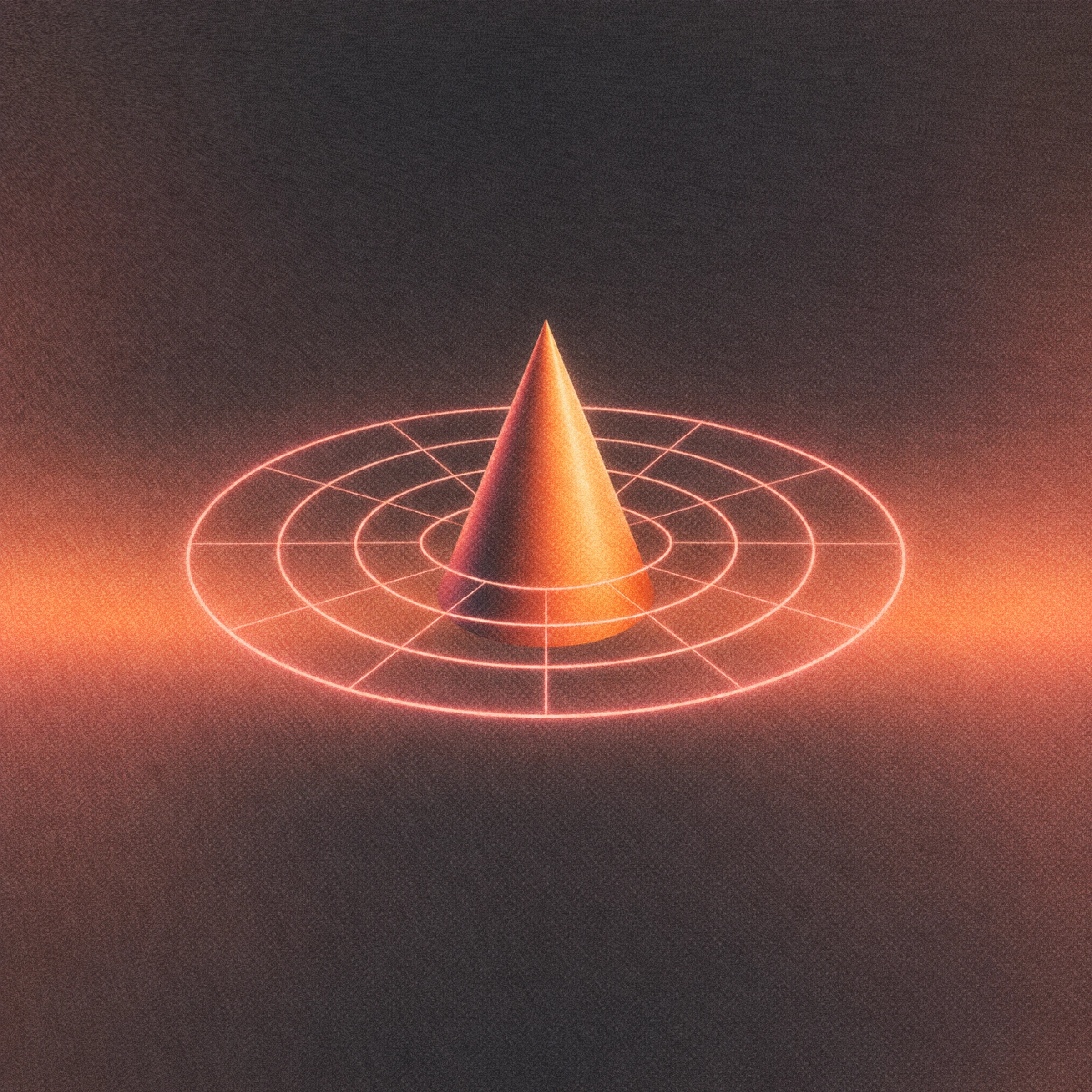 Abstract orange cone illustration