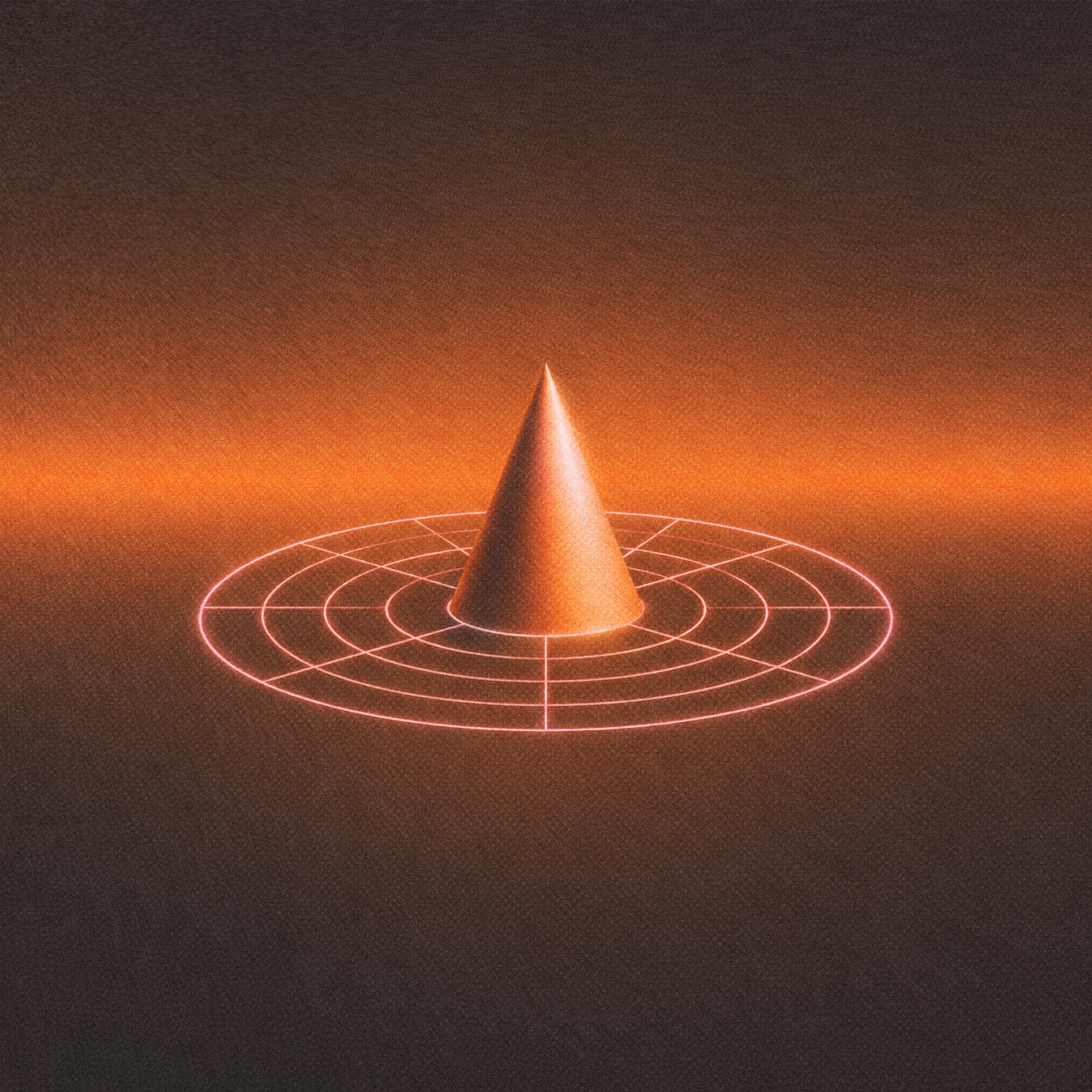 Abstract orange cone illustration