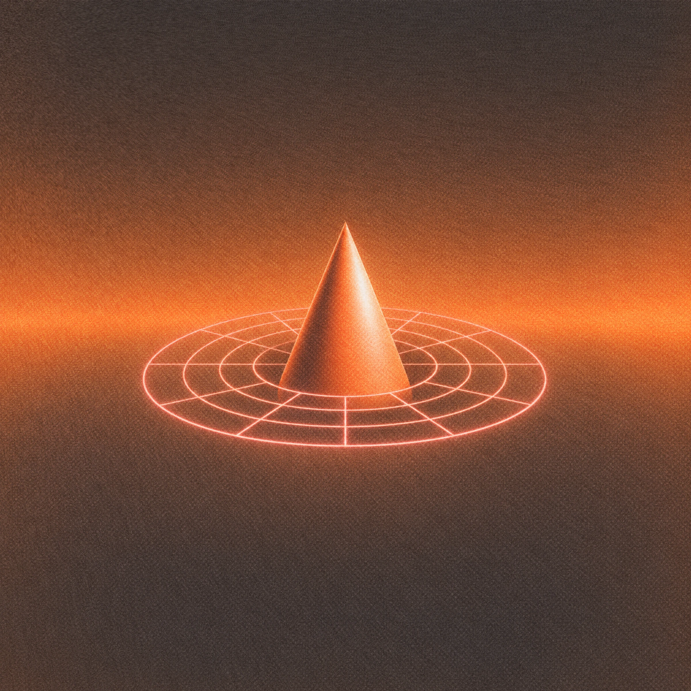 Abstract orange cone illustration