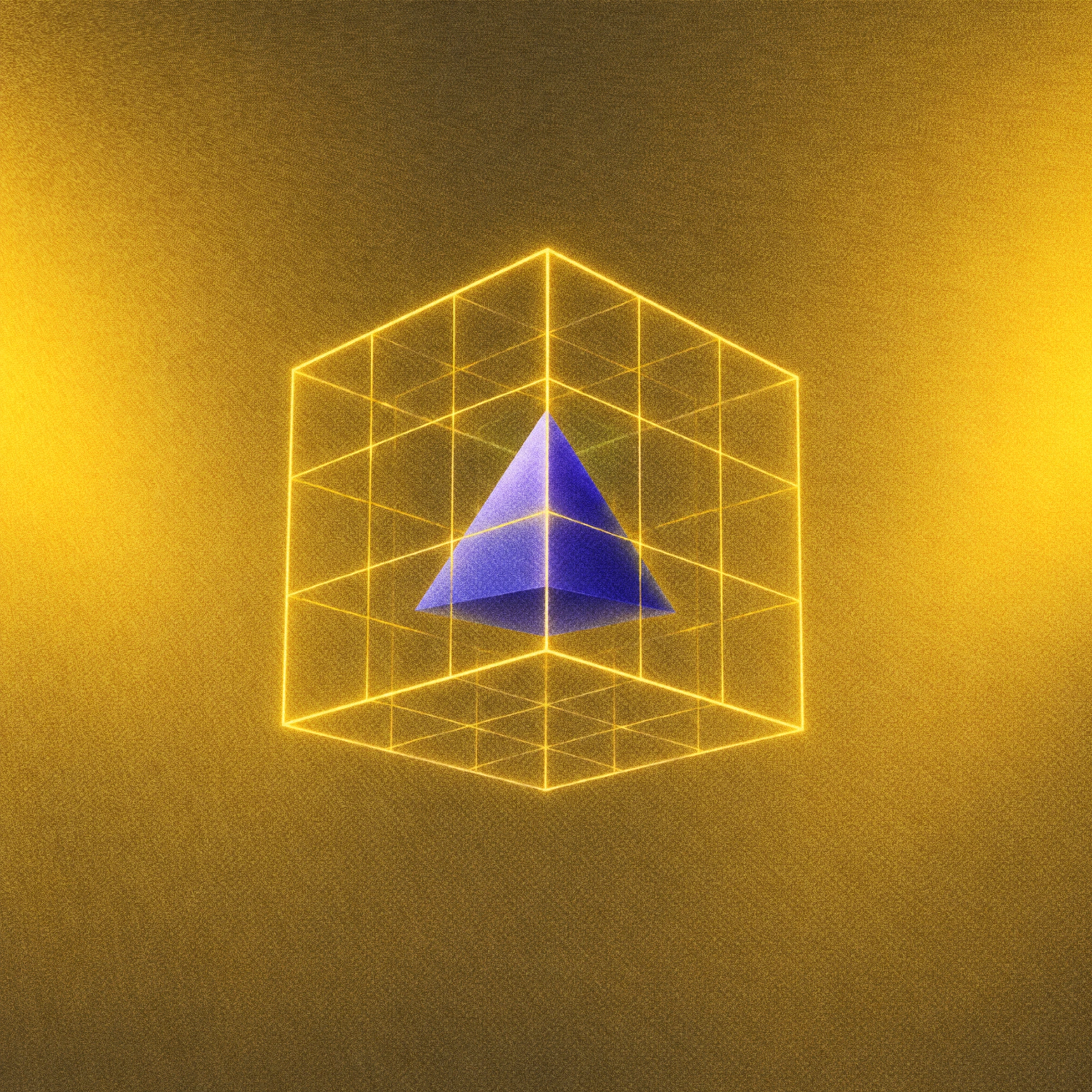 Abstract yellow triangle grid illustration