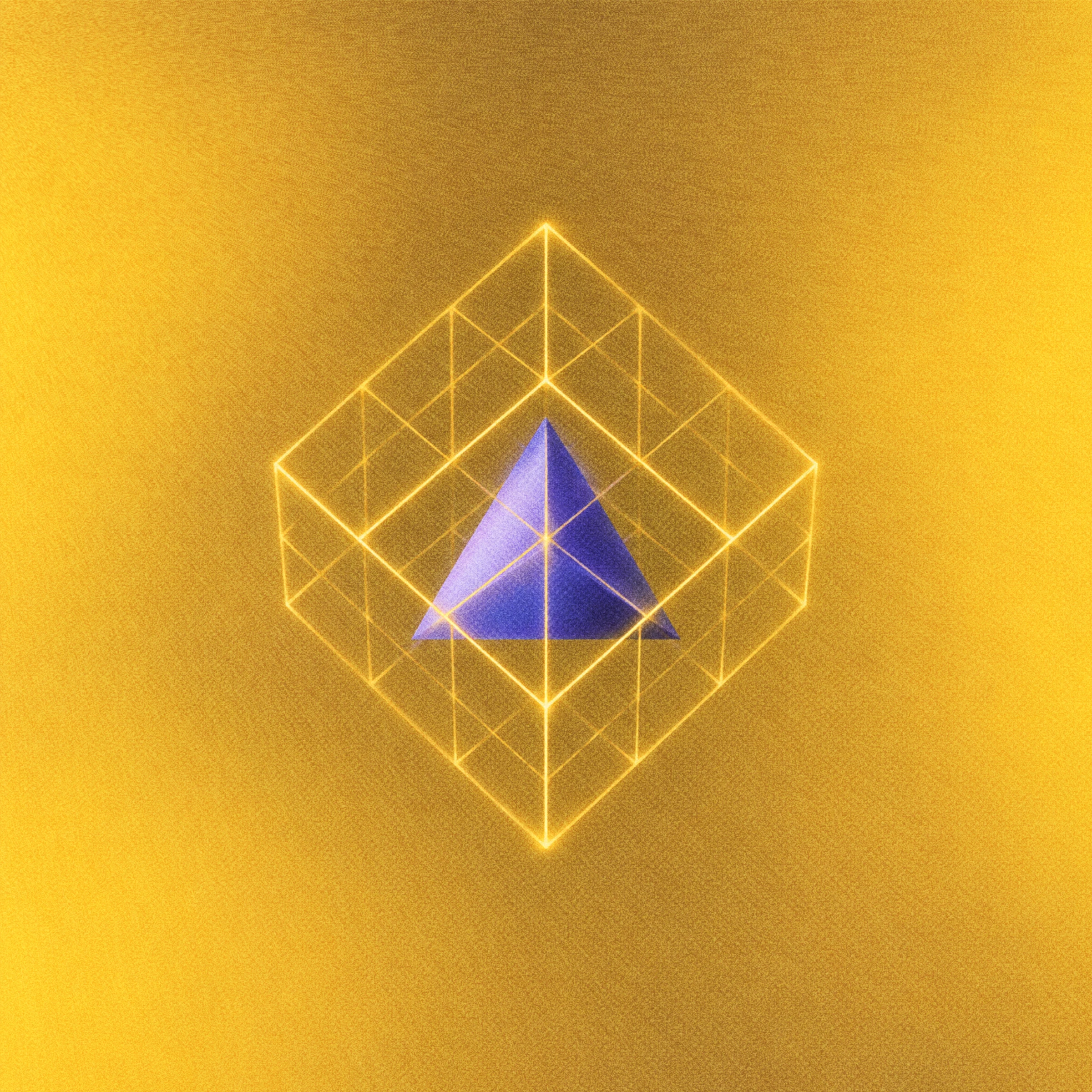 Abstract yellow triangle grid illustration