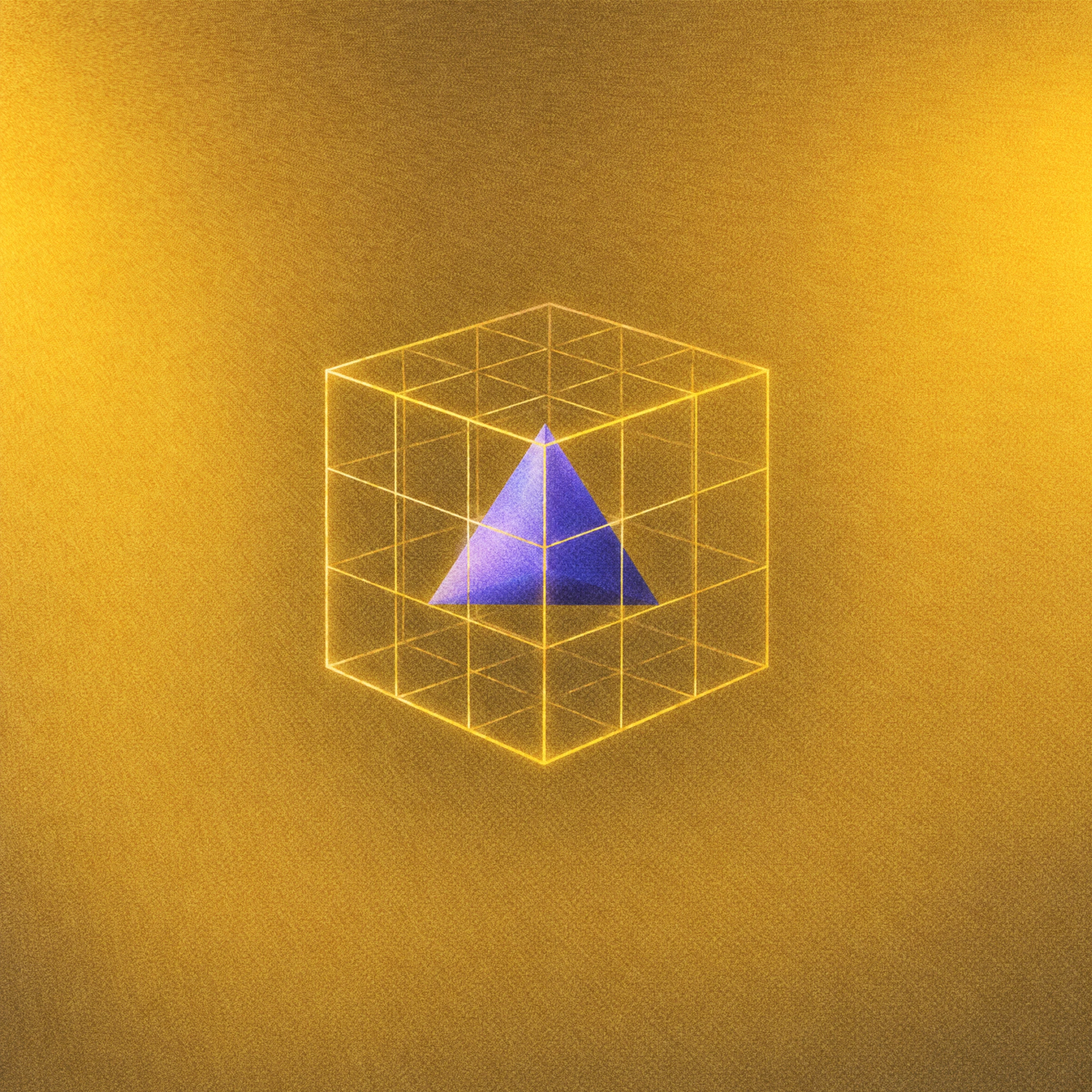 Abstract yellow triangle grid illustration