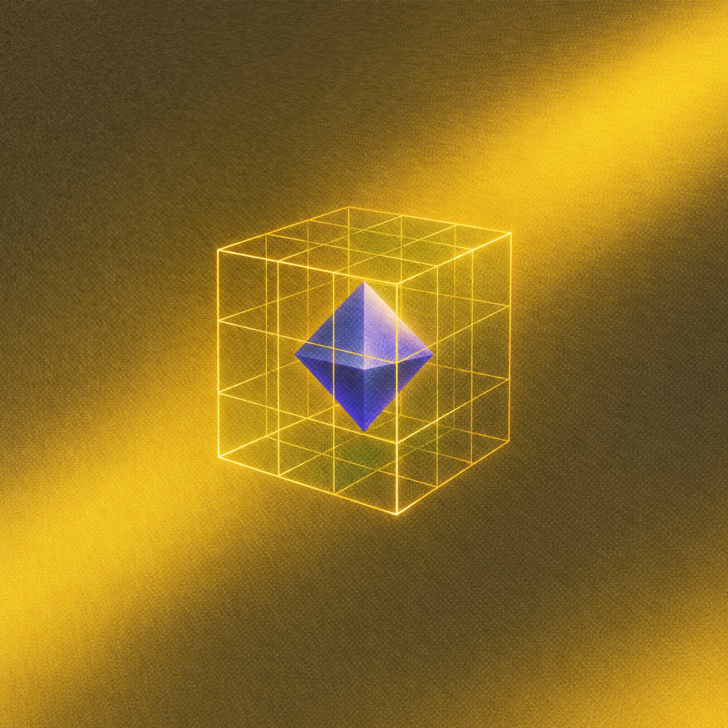 Abstract yellow diamond grid illustration