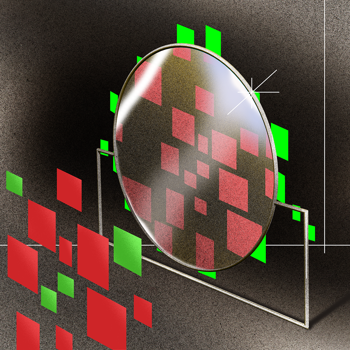 Abstract green half-sphere illustration