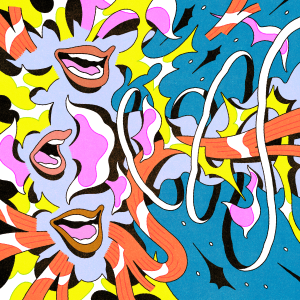 Abstract yellow diamond grid illustration